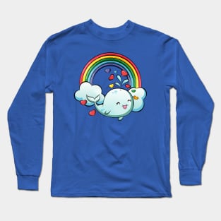 Sunny Wendy Whale Slides On Rainbows All Day Long Sleeve T-Shirt